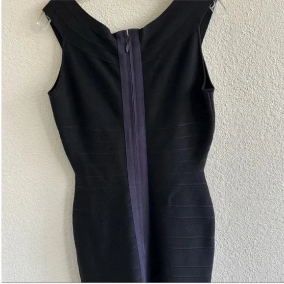 Herve Leger Knit Bandage Bodycon Dress Black